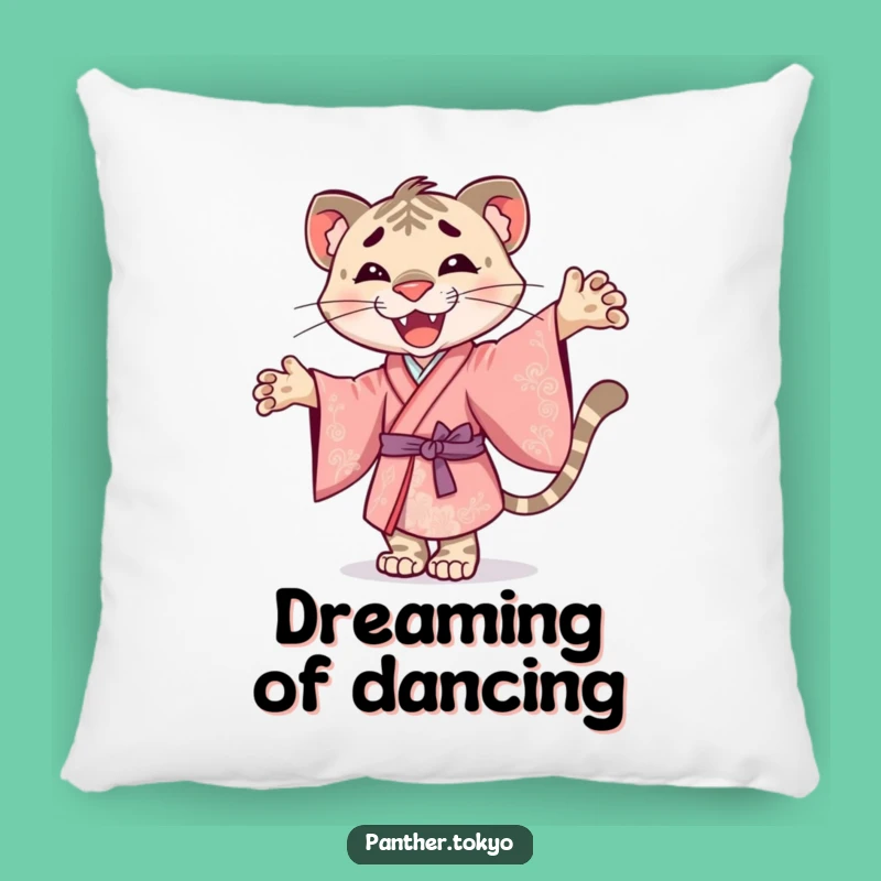 Funny Panther Pillow - Joyful Kimono Cat Cushion Gift