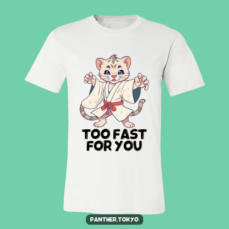 Funny Kawaii Panther Kimono T-Shirt: Dynamic Action Pose, Hilarious Gift Idea