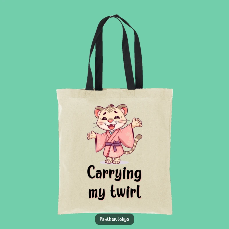 Funny Panther Kimono Tote Bag - Joyful Twirl Shopping Bag Gift